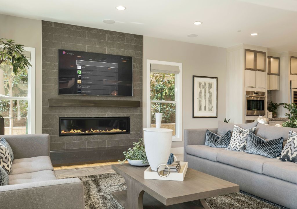 Control4 entertainment experience in a residential room