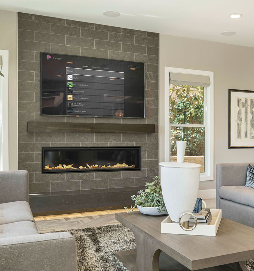 Whole-home audio with discreet ceiling speakers and integrated music control