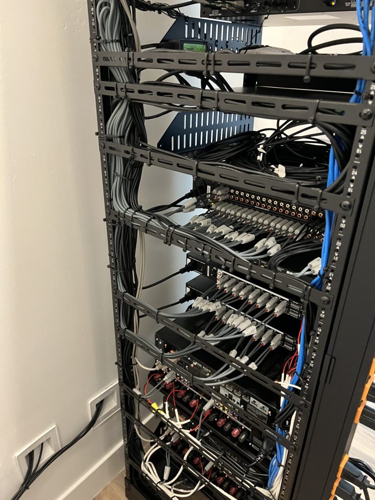 Structured technology infrastructure coordinated during construction