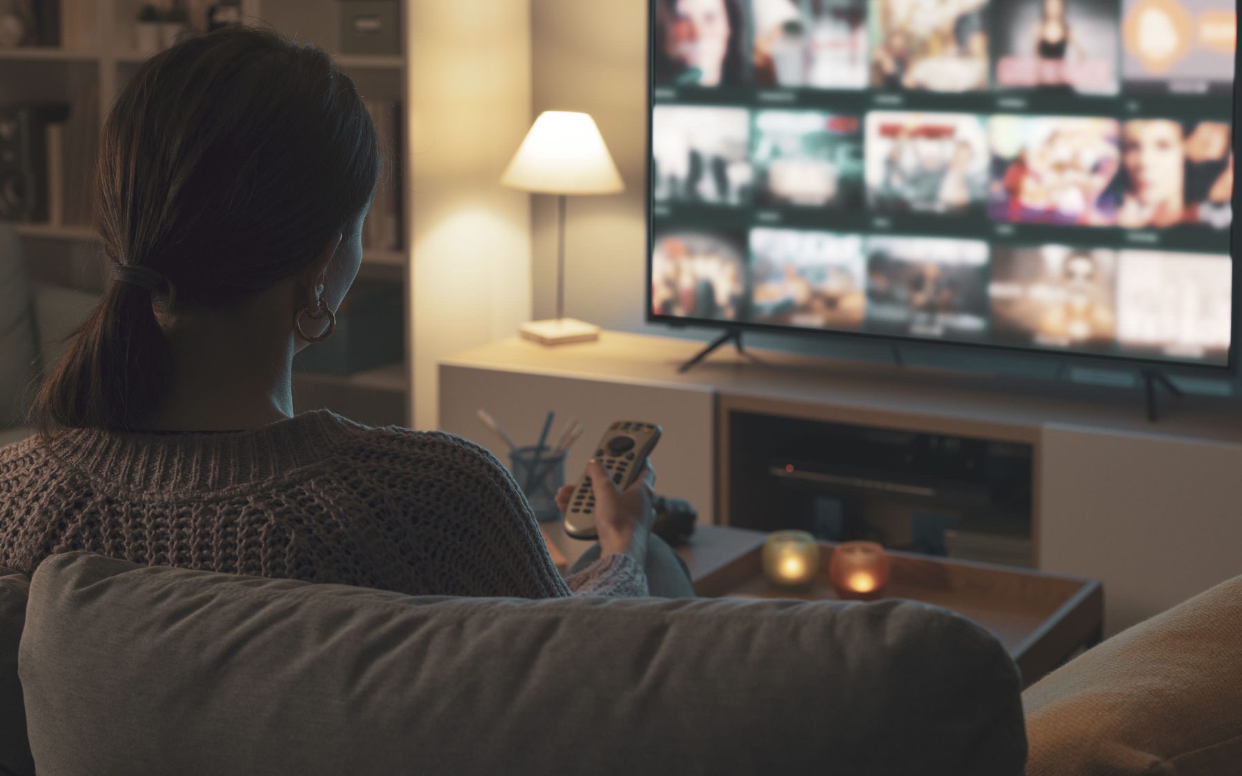 Homeowner streaming video on a television connected through a residential smart-home network